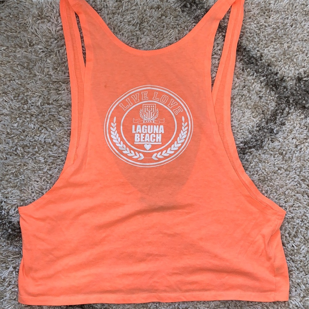Laguna Beach scoop back neon orange tank top